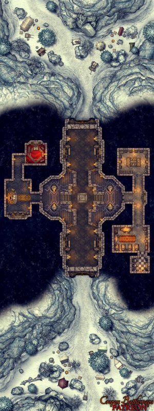 The Dwarven Toll Tunnel 30x80 battle map (Winter Edition)