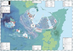 The city of Ehnaiton (full map is only readable on the computer as A0 size and mobile don't work well together). The second picture (in the comment) is the closeup of the District of "Moneymake".