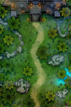 Jungle Dungeon Entrance Battle Map 26x39