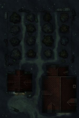 Free Apple Orchard Battlemap 20x30 Day/Night, Autumn, Basic, Horror Versions