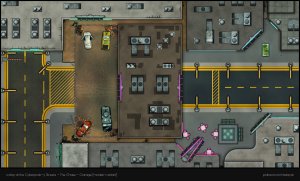 Just wanted to share are all free map releases I made for my cyberpunk-y streets content pack: Slums & construction [aband.], Bridge & Garage [modern] [48x29] + Night market [60x48, modern] & Casino [70x62, modern] & Corporate Plaza [60x77, modern] in the