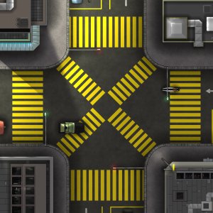 City Crossroad (Day, and Destroyed version) [Modern] [No Grid]