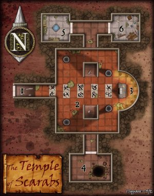 Map 198 - Temple of Scarabs -  5-room Dungeon
