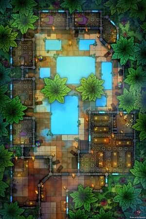 Tropical Retreat Battle Map 26x39