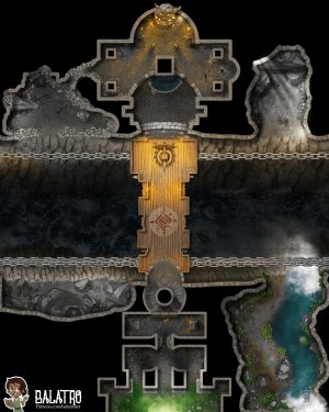 The Shifting Dungeon serves as tomb, temple, and trial all in one. Heroes navigate the bridge across the chasm’s river to prove themselves in the eyes of the ancestors buried there.