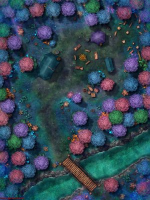 Forest Camp 8 Variants [30x40] [Battle Map] [No AI] [OC] [Art]