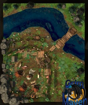 "Goblin Camp"(27x32) crude walls, stolen supplies and lots of hiding points! Abandoned or armed? Either way, good luck!