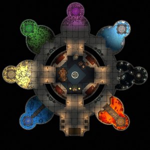 [27x27 @ 70px] Portal Hideout - We're starting a new homebrew campaign that will send players hunting for artifacts across multiple worlds. This is going to be their home base for the near future.