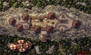The Skybound Fortress 58x35 battle map (2 variants)