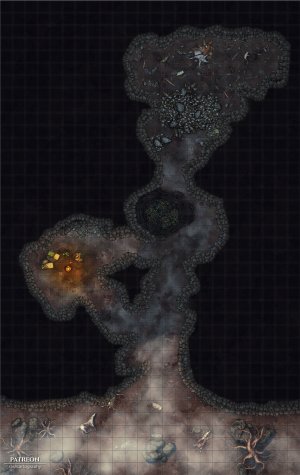 Maps for Dead Eyes Cave — Dragonbane [24×38] 70px