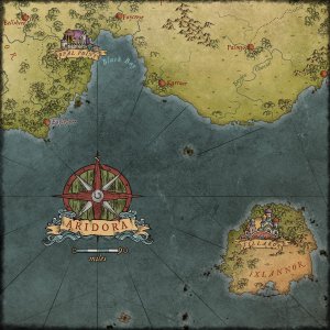 Zooming in on the World Map of Aridora.