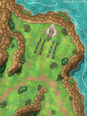 The Winding Valley: A hand-drawn region map and six matching battlemaps made in DD