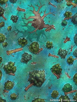 A flood inundates the region: Five matching battle maps