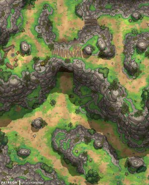 A map to recreate the battle for the Grove from Baldur's Gate [46x57]