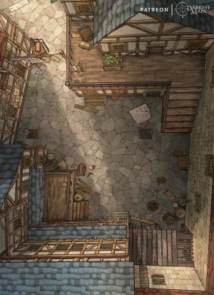 Away from prying eyes, the alley seemed anything but welcoming. But what adventurer would be deterred by so little?[22x16] [OC]