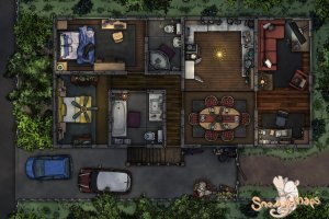 [18x12] Modern Park 2 Bed Home Night