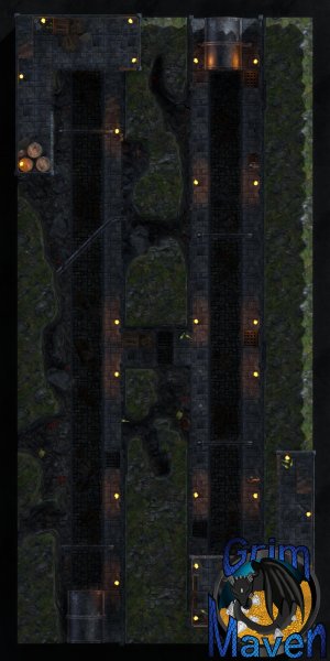 "Sewer Run"(18x38) two level Sewer system map! What happens in the dark, the dank and the dirty?