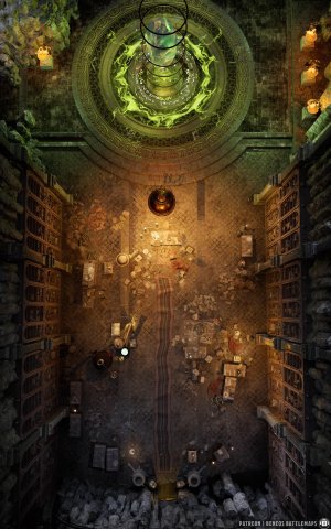 Wizard's Lair | [Animated Battlemap] [25x40] [100px per Square] [Gridless] [3D Rendered] [OC] | Beneos Battlemaps