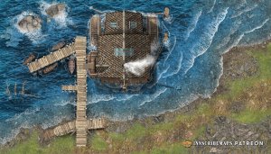 [Battlemap][Vehicle] A Ferry boat AND an Inn!? How can that be?! I present: The Steamy Froth & Ferry [46x26]