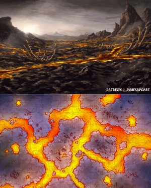 Lava Field | Scene + Map | 25x25