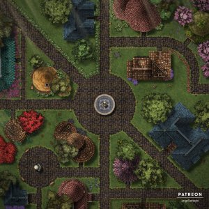 Town Square [battlemap] from Angela Maps - 4 versions! [animated] [art]