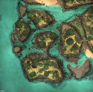 Broken Coastline - [55x54]