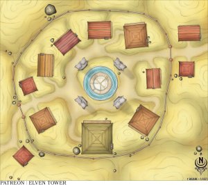 Sundial Town - Small town map of a tiny community that lives in the desert.