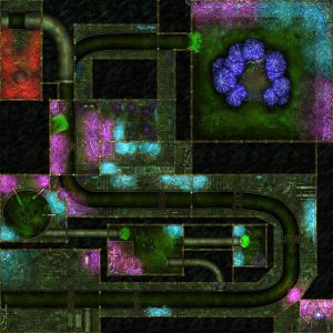 [OC] Myconid Sewer Colony [40x40] - Tactical Sewer Battlemap (Roll20 Ready) - Grid & Gridless