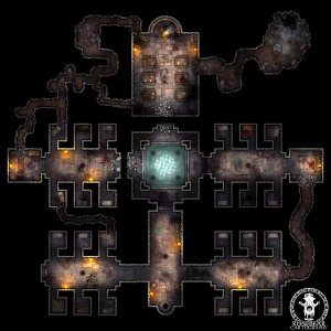 The Oubliette 40x40 Dungeon Map by Runebear Cartography