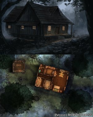 Haunted Cabin in the Woods [72 x 48] (Swallow your Soul!)