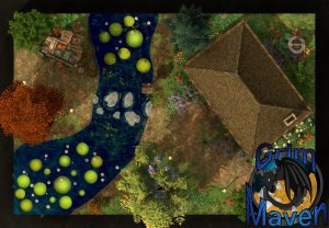 "River Garden" (26x18) the more idyllic the location, the more the surprise when the fight begins!