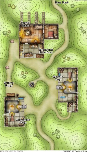 Map 865 - Pearl's Forge - NPC location. Forge Map